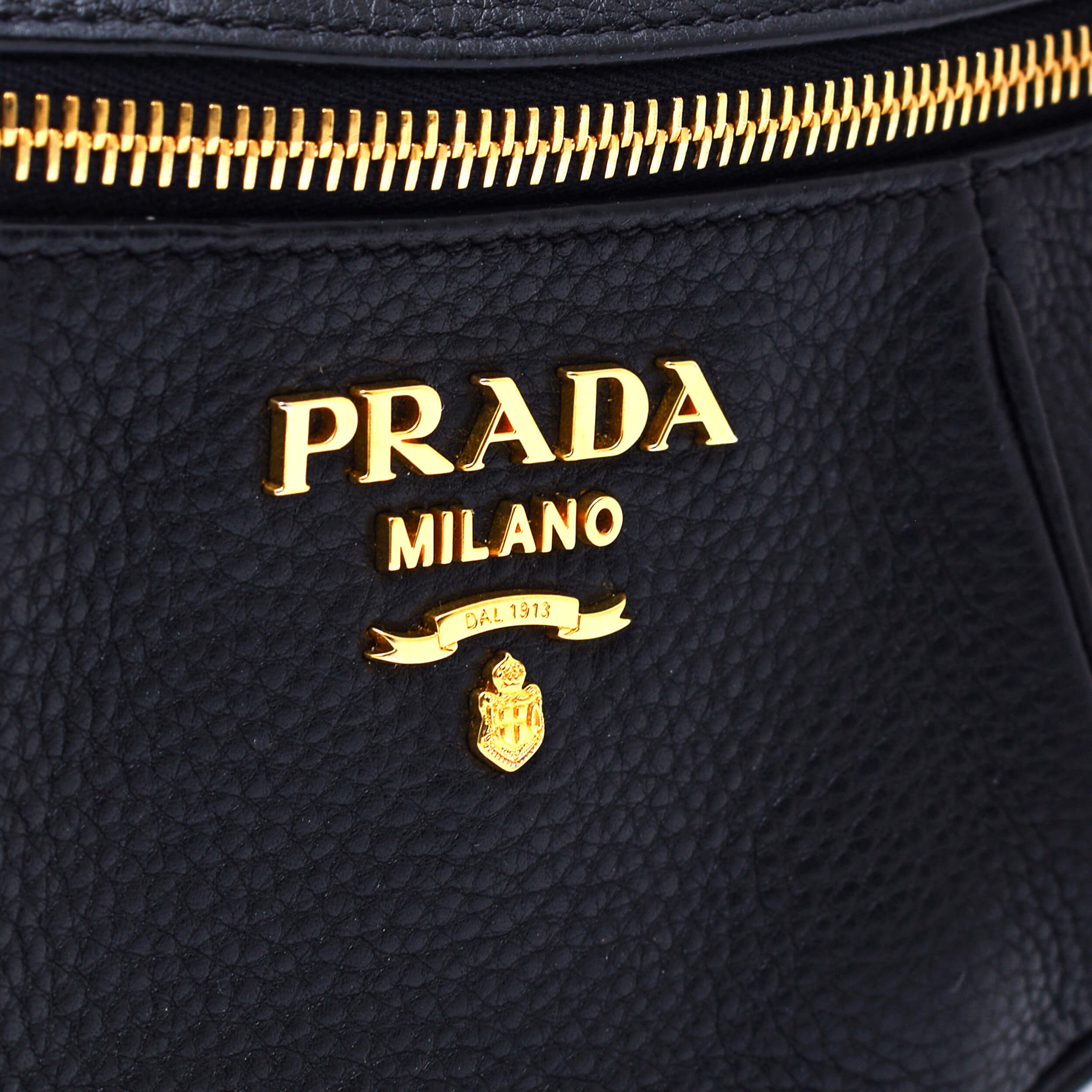 Prada - Black Daino Leather Bum Belt Bag